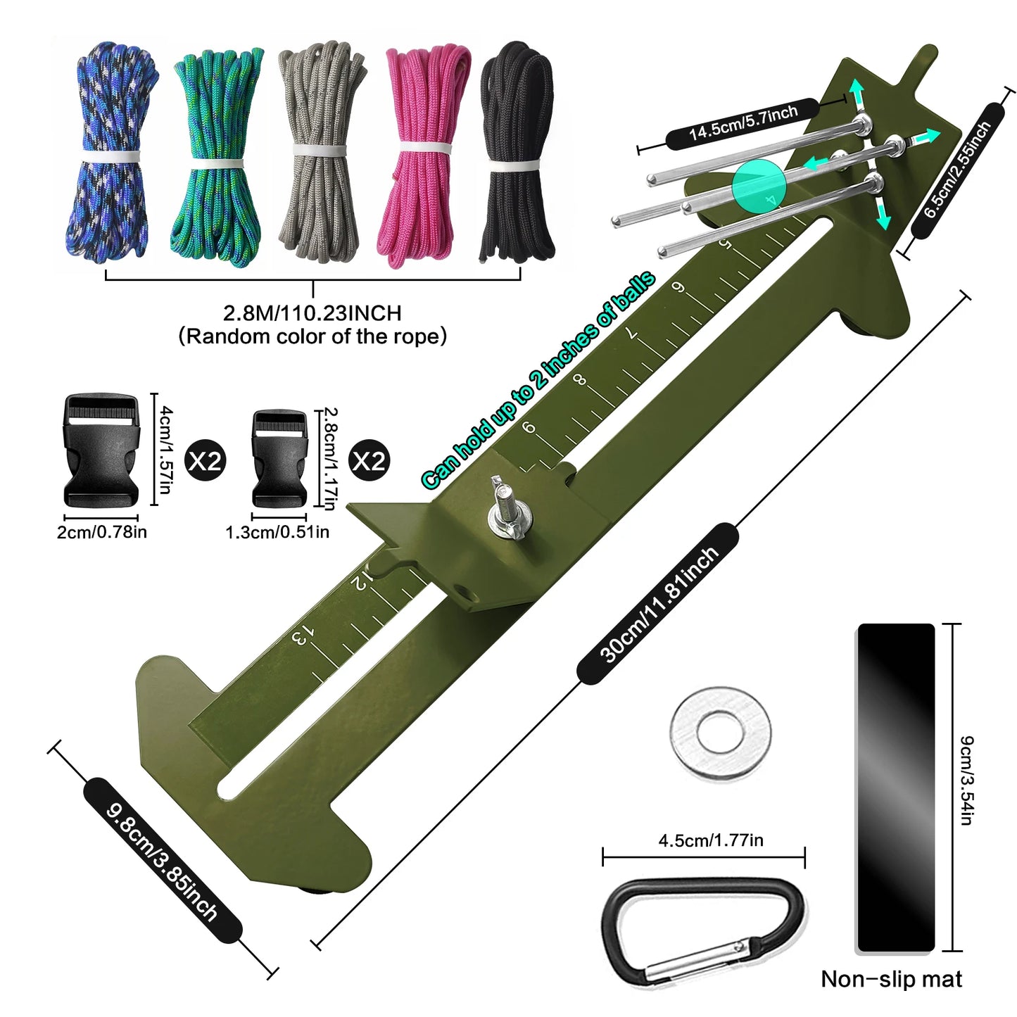 Paracord Bracelet Kit with Marlin Spike Tool Kit, Survival Bracelet Making Jig, Adjustable Length Jig Bracelet Maker for DIY