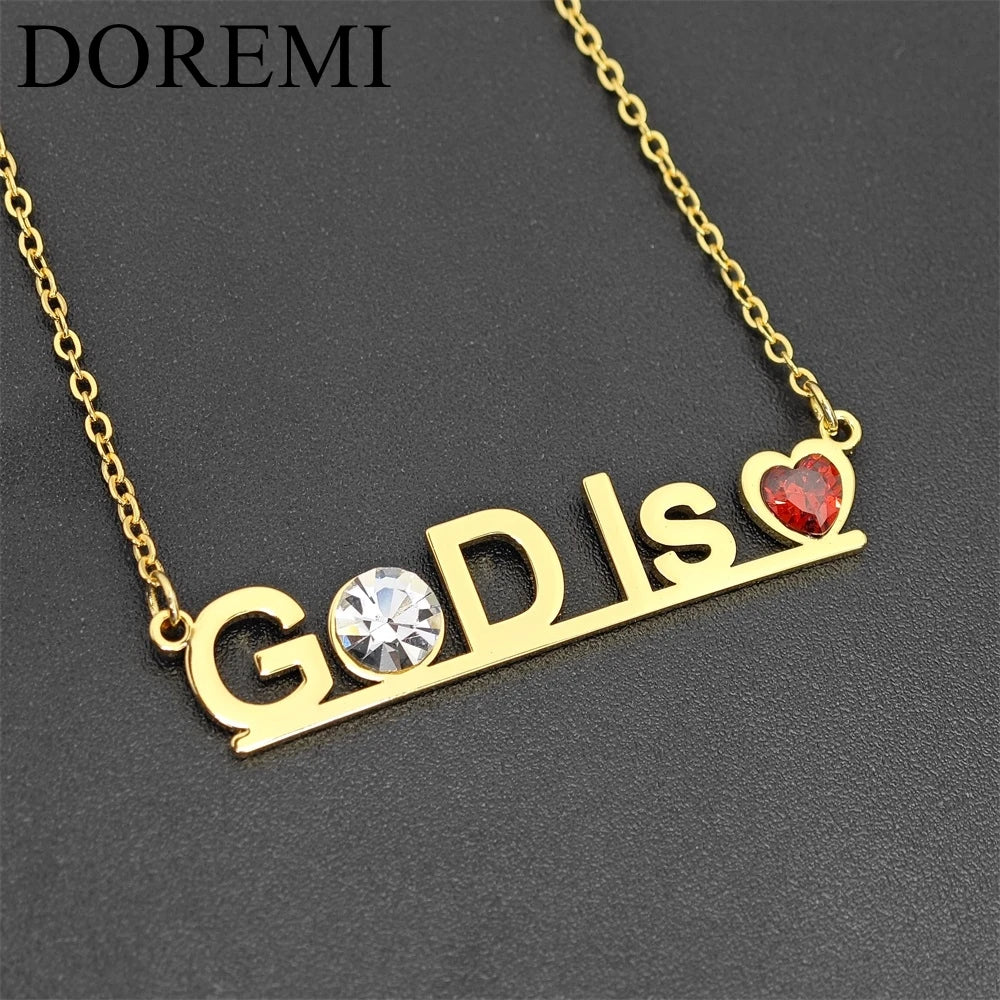 DOREMI Custom Name Blessed Necklace Birthstone Friend Necklace Custom Gift Women Jewelry Girls God Necklace