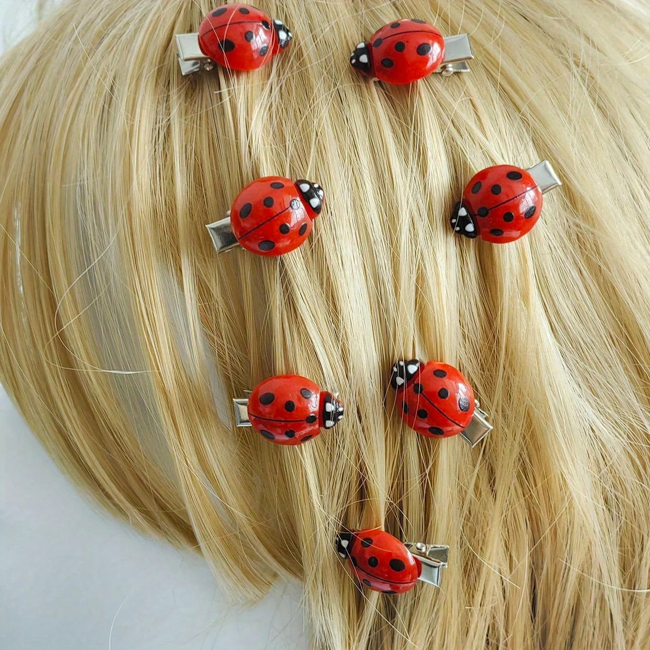 6pcs/set Ladybug Hair Clips, Red Hair Barrettes Non-Slip Hairpin Animal Hair Clips For Girls And Women, Girl Hair Accessories, I