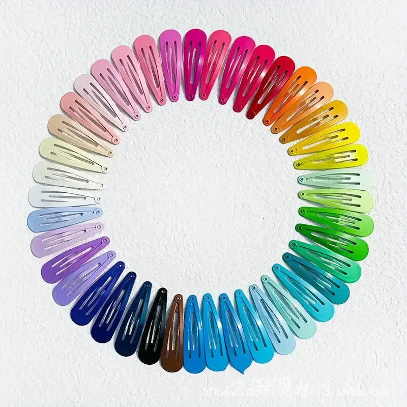 50Pcs Snap Hair Clips Candy Color Glossy 2 Inches No Slip Metal Hair Pins Clips Barrettes Accessories for Baby Girls Toddlers