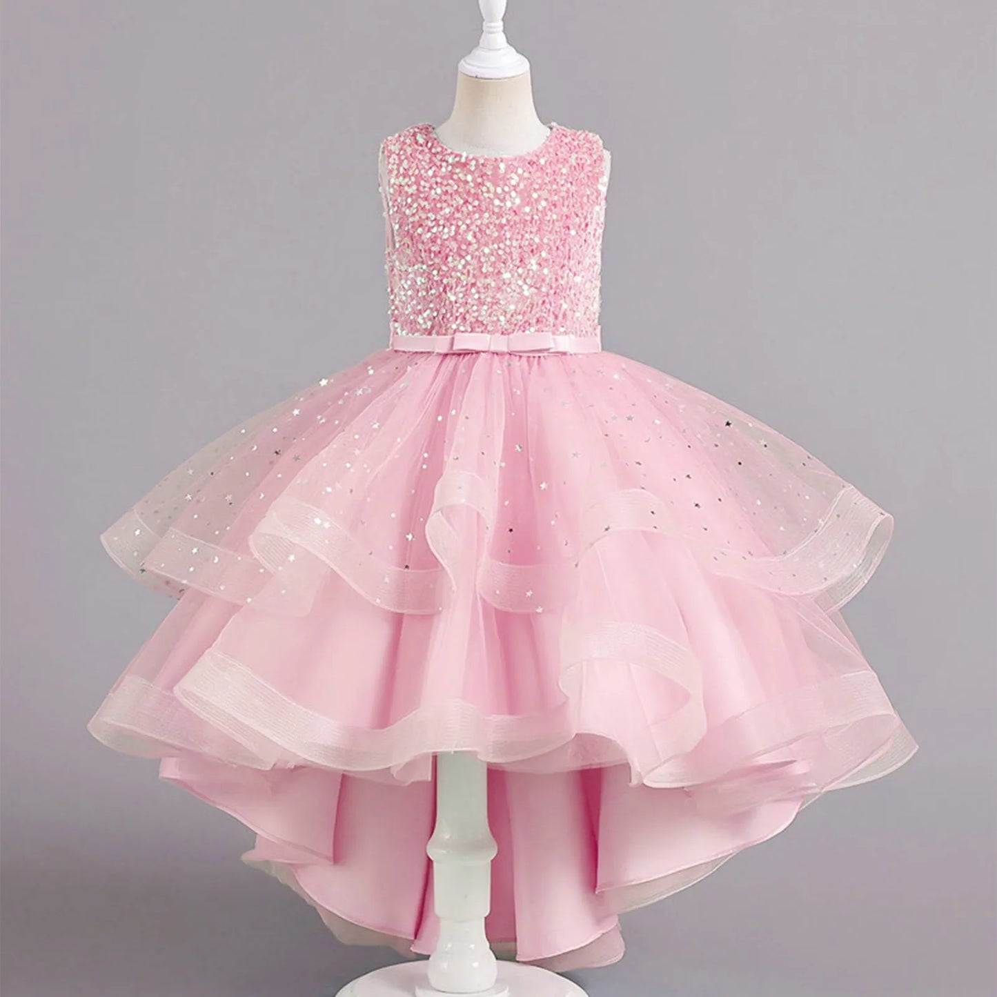 Beautiful Little Girls Ruffled Tiered Birthday Wedding Party Ball Gowns Flower Girl Formal Toddler Cupcake Pageant Dress