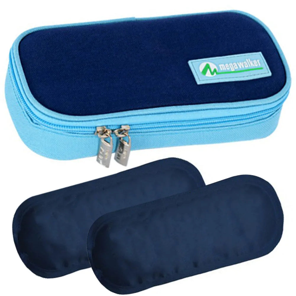 Insulin Cooler Bag Medication Cooler Bag with 2 Ice Packs Insulated Diabetic Bag Portable Medicine Carrying Case for Insulin Pen