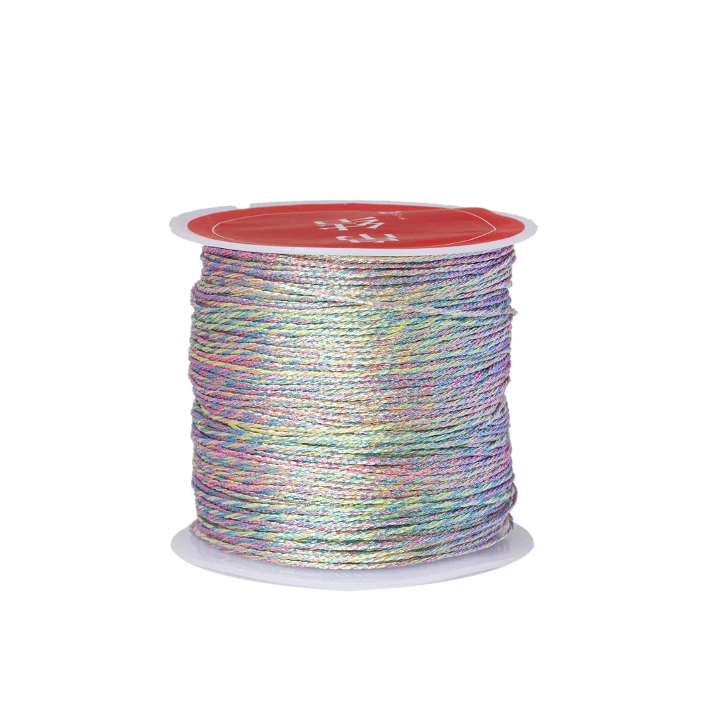 0.4mm 50m Nylon Gold Silver Thread Jewelry Cord Wire For DIY Bracelet Beading Making Needlework Material Craft Accessory Supply