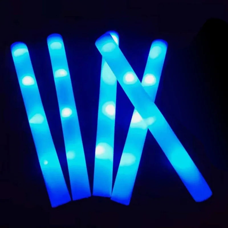 102Pcs LED Colorful Glow Cheer Tube Stick Camping Glow Sticks Dark Light Party Bulk Decoration Wedding Sticks Foam Supplies