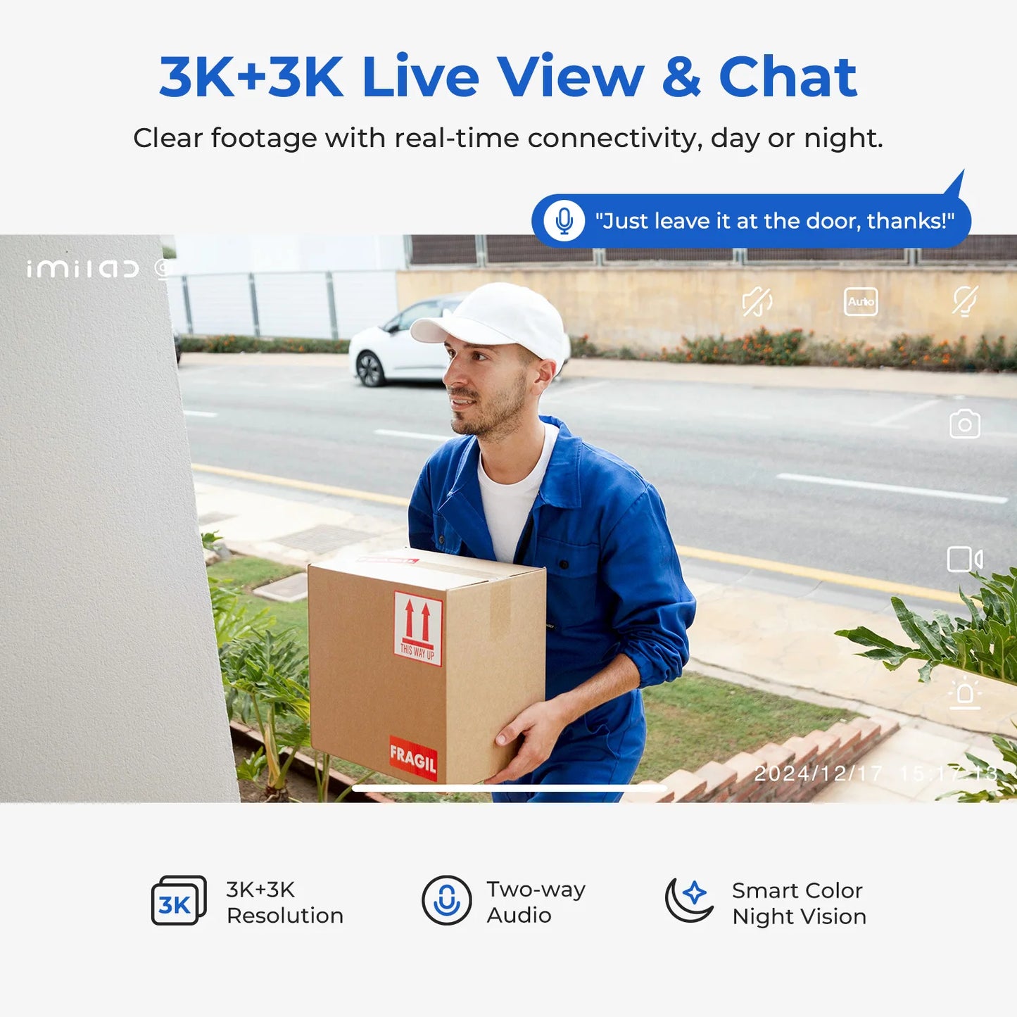 IMILAB New Outdoor Surveillance 3K+3K Dual Lens Camera 360° PTZ/Colour Night Vision/7/24 Work/MiHome App - EC6 Dual Upgraded