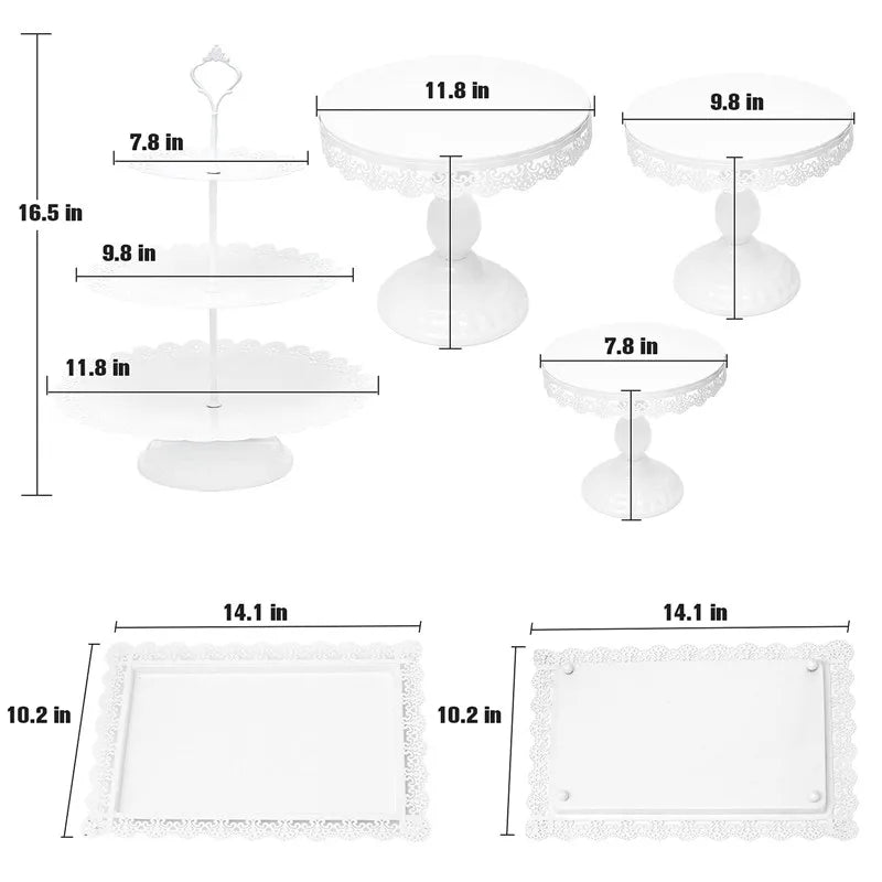 6 Pcs Gold Metal Cake Holder Set,Circular Cupcake Holder,Christmas Decoration Dessert Table,Donut plate，Wedding, Birthdayparty