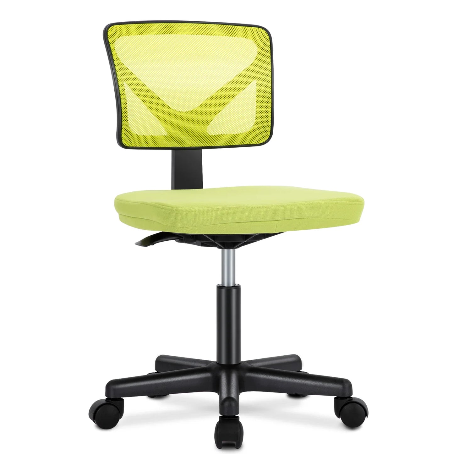 JHK Mesh with Lumbar Support Armless Office Chair Low Back with Wheels Adjustable Height 360° Rolling Swivel Computer Chair