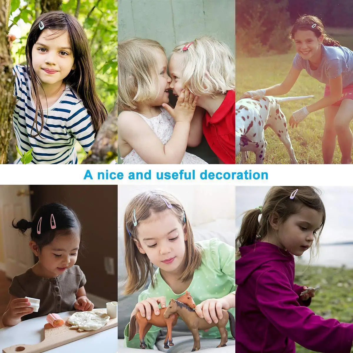 50Pcs Snap Hair Clips Candy Color Glossy 2 Inches No Slip Metal Hair Pins Clips Barrettes Accessories for Baby Girls Toddlers