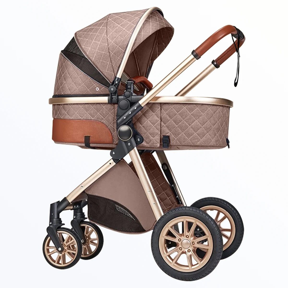 High landscape baby stroller, portable and foldable, a travel trolley that can be pushed in both directions