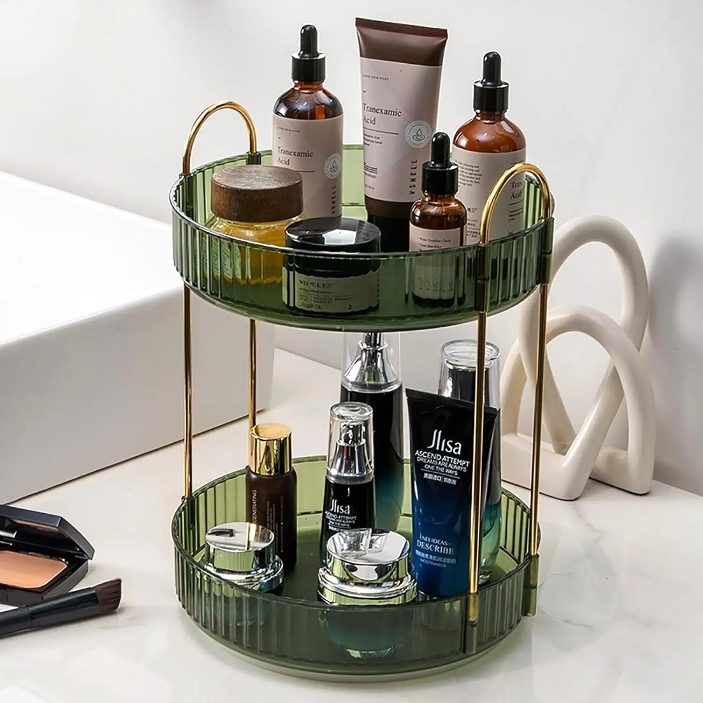Rotating Makeup Organizer Vanity 360 Spin High Capacity