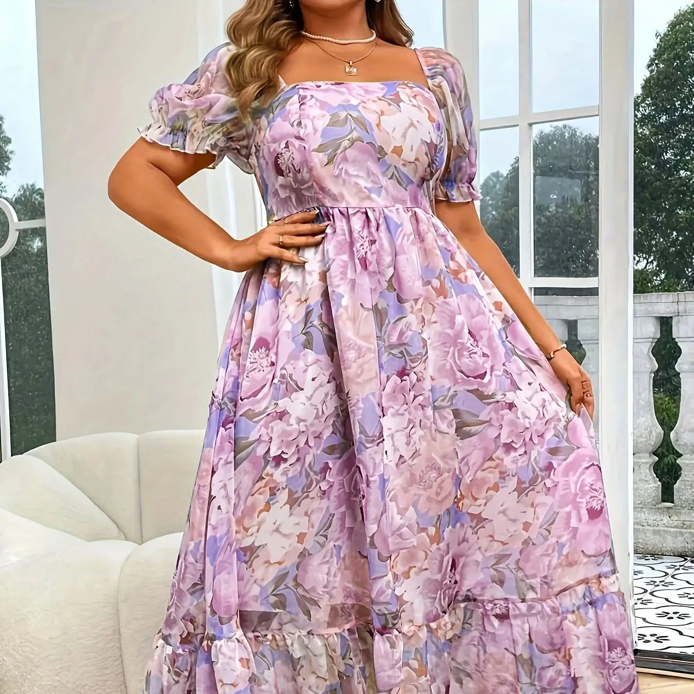 Stylish And Elegant Chiffon Print Dress