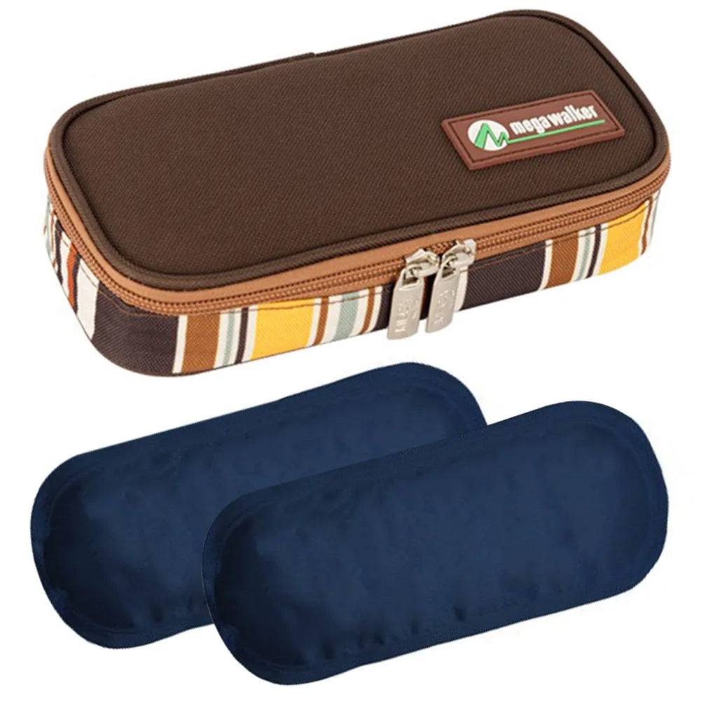 Insulin Cooler Bag Medication Cooler Bag with 2 Ice Packs Insulated Diabetic Bag Portable Medicine Carrying Case for Insulin Pen