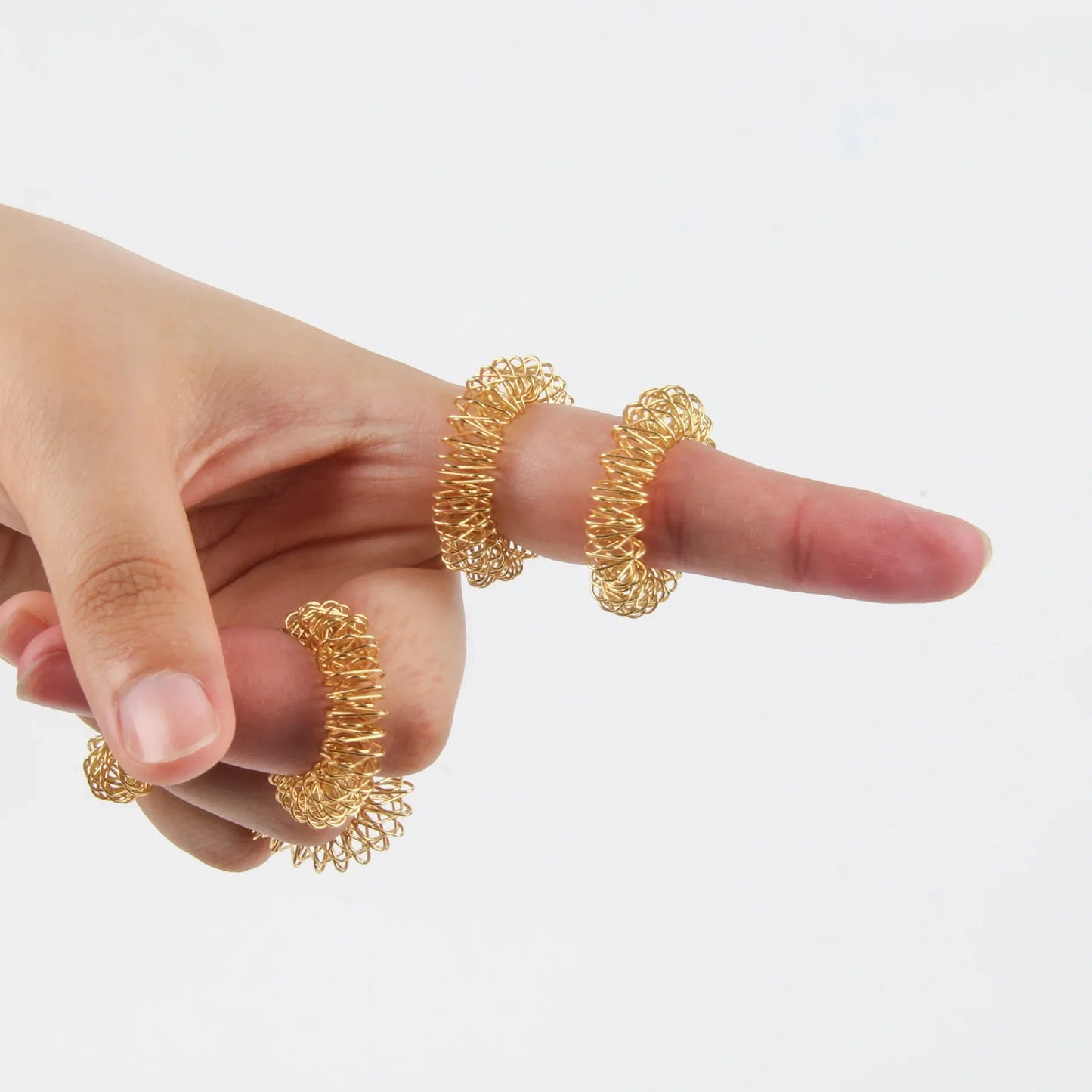 5-15pcs Acupressure Rings Spiky Sensory Finger Rings Set for Teens Adults Stress Reducer Massager Stress Relief Fidget Toys