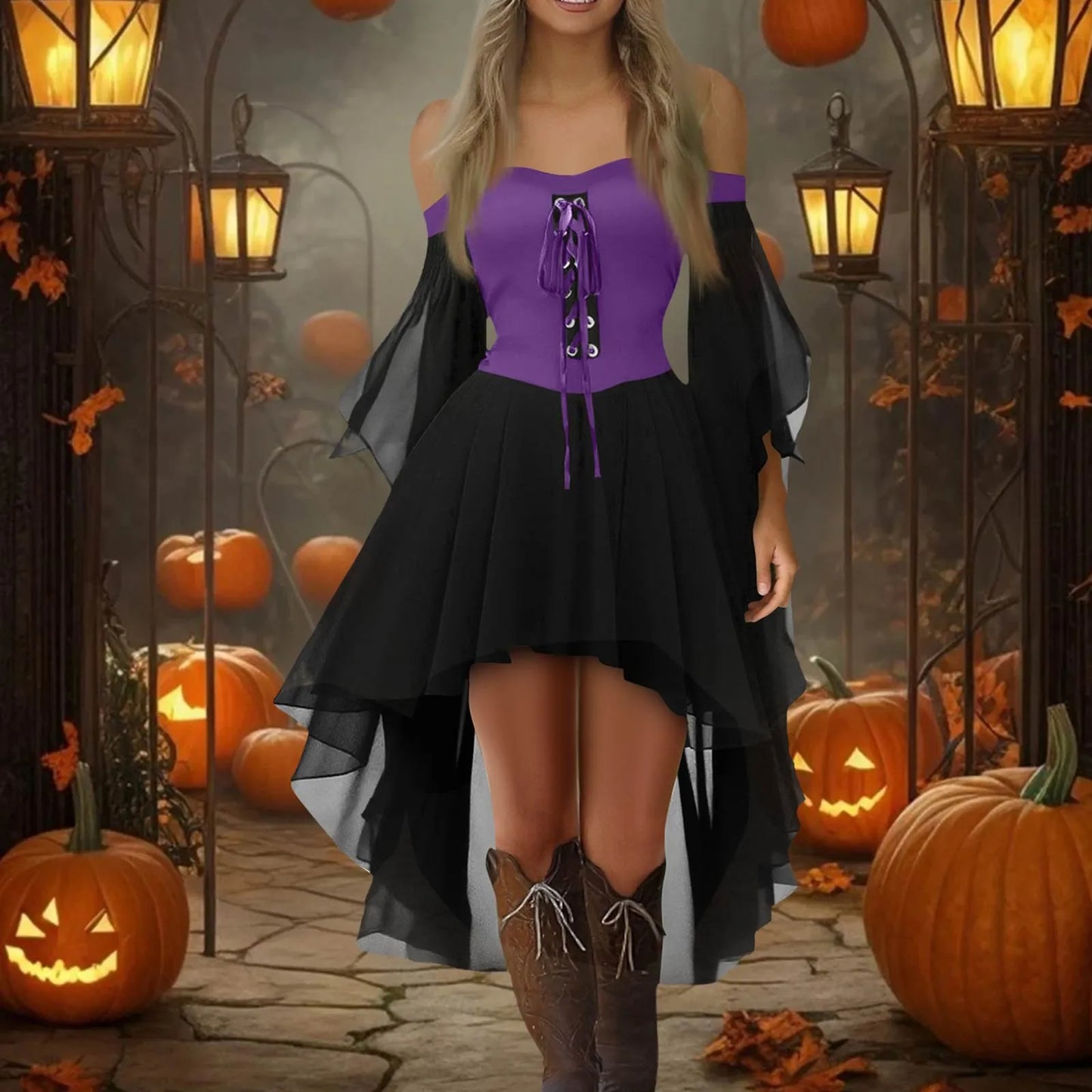 Women Casual Plus Size Cold Shoulder Dress Solid Color Chiffon Butterfly Sleeve Gothic Dress Elegant Women'S Dresses For Party