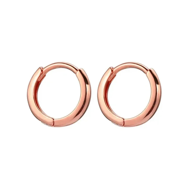 2pcs Fashion Hoop Earrings, Gold Color Tiny Cartilage Earrings Piercing Jewelry Trendy Female Hoops Earrings For Women Men