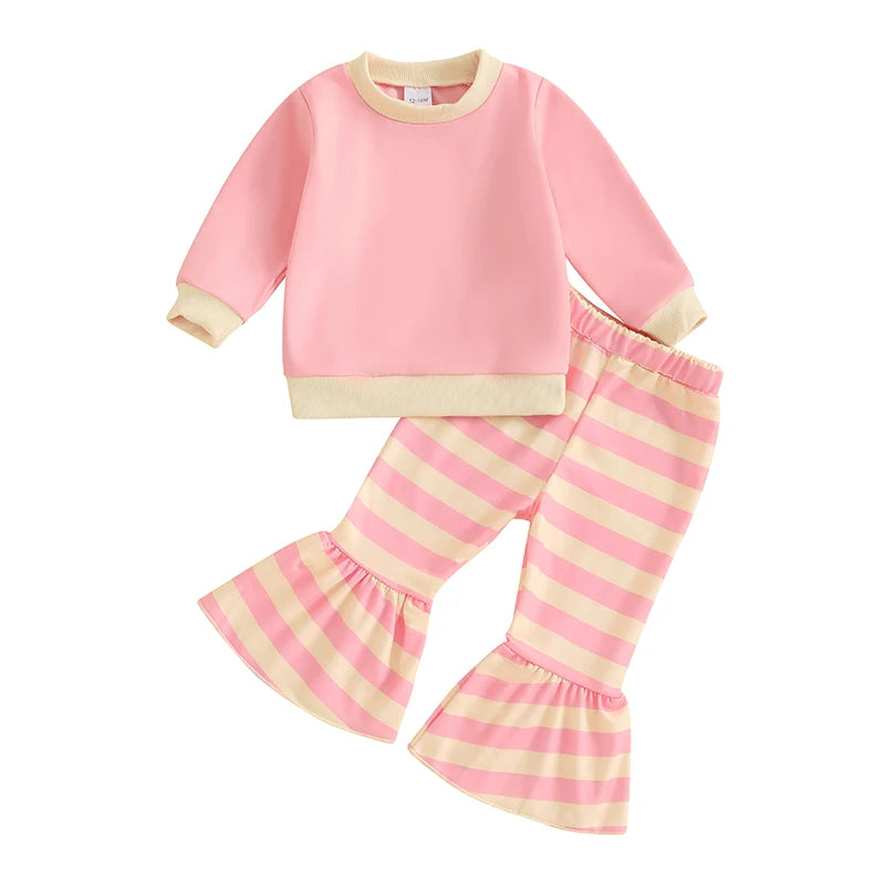 Toddler Girl 2-Piece Winter Outfits Cozy Sweater Floral Leggings Set Baby Clothes for Fall and Winter Season