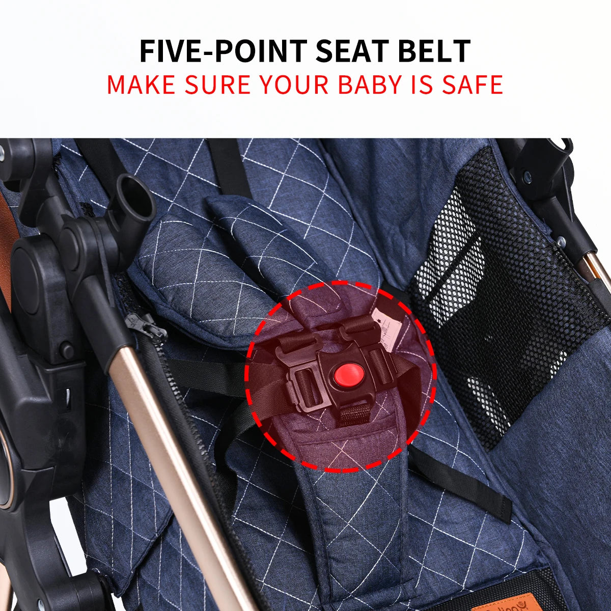 High landscape baby stroller, portable and foldable, a travel trolley that can be pushed in both directions