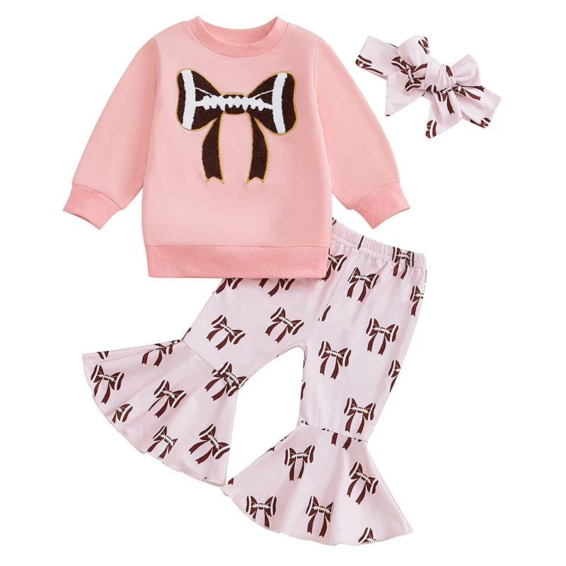 Toddler Girls Winter Set Ruffle Sleeve Sweater with Leggings and Matching Headband Cute Outfit for Cold Weather