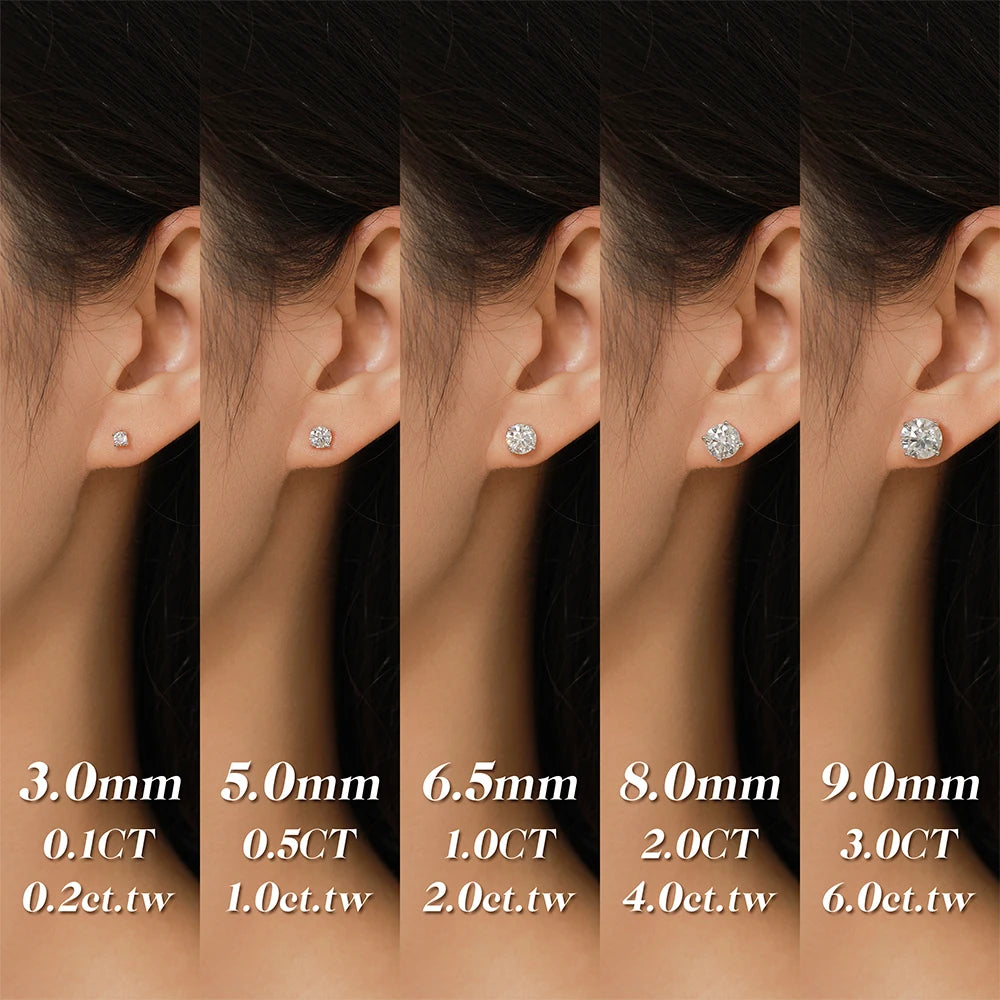 ATTAGEMS D VVS1 Moissanite Four Claw Earrings For Women Man S925 Sterling Silver Sparkling Wedding Jewelry Shipping from the USA