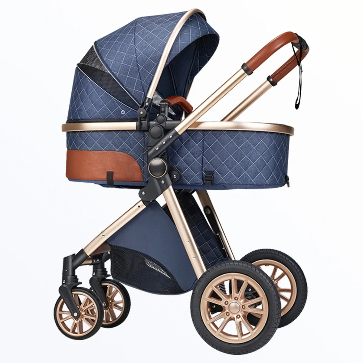 High landscape baby stroller, portable and foldable, a travel trolley that can be pushed in both directions