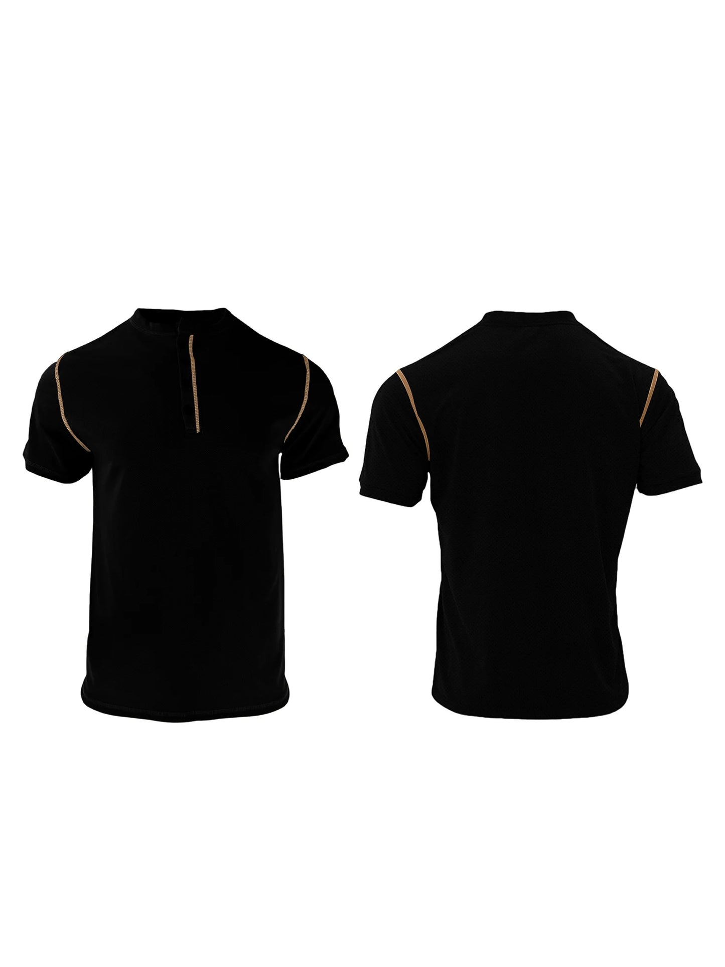 Men s  Fit Henley Short Sleeve T-Shirt with Contrast Stitching Casual Summer Top for Streetwear Style