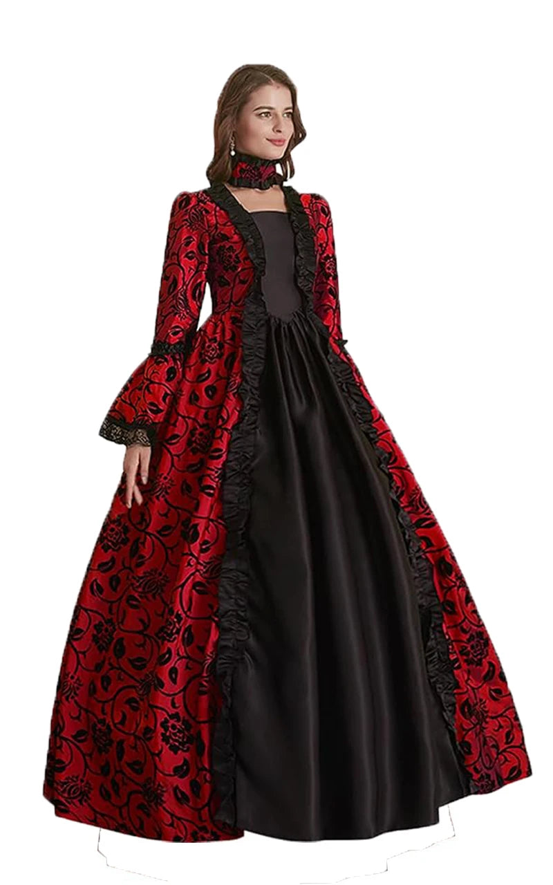 Women's Victorian Rococo Dress Inspiration Maiden Costume Vintage Dress