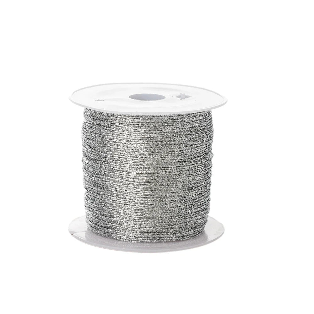 0.4mm 50m Nylon Gold Silver Thread Jewelry Cord Wire For DIY Bracelet Beading Making Needlework Material Craft Accessory Supply