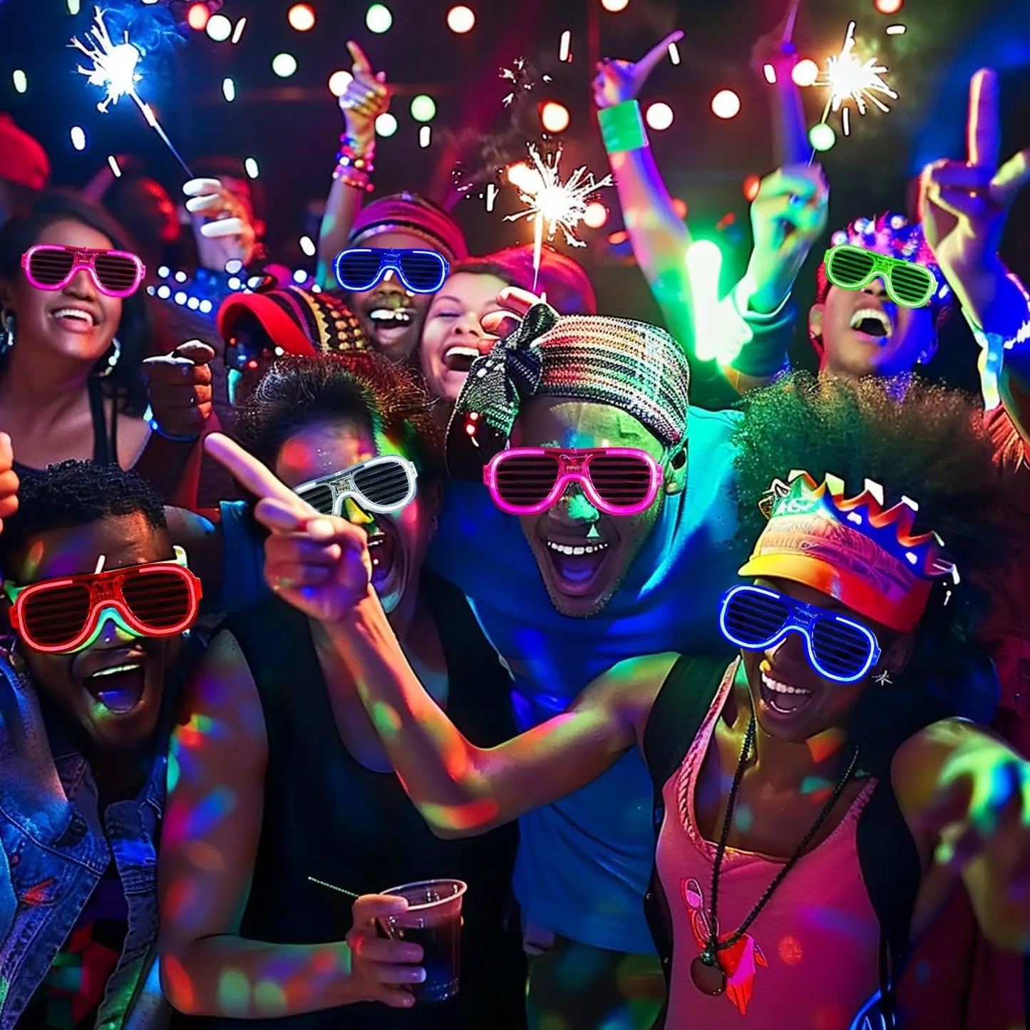 Led Glasses For Kids Adults Glow In The Dark Party Favor Supplies Bulk Light Up Glasses Toys For Party Halloween