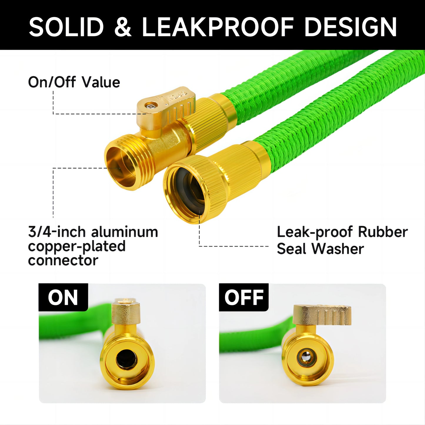 GardenJoy 50-100FT Expandable Garden Hose with Holder &10 Spray Nozzle 3/4 inch Flexible water hose Home Garden Watering Hose