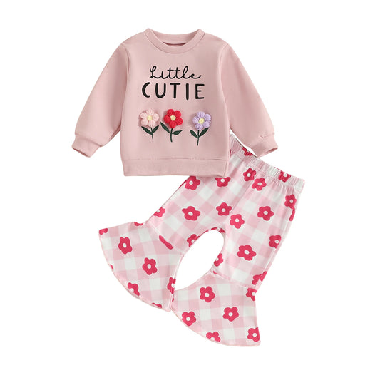 Adorable Toddler Girl Winter Outfits Warm Fleece Hooded Jacket Cozy Knit Leggings 2 Piece Set for Cold Days