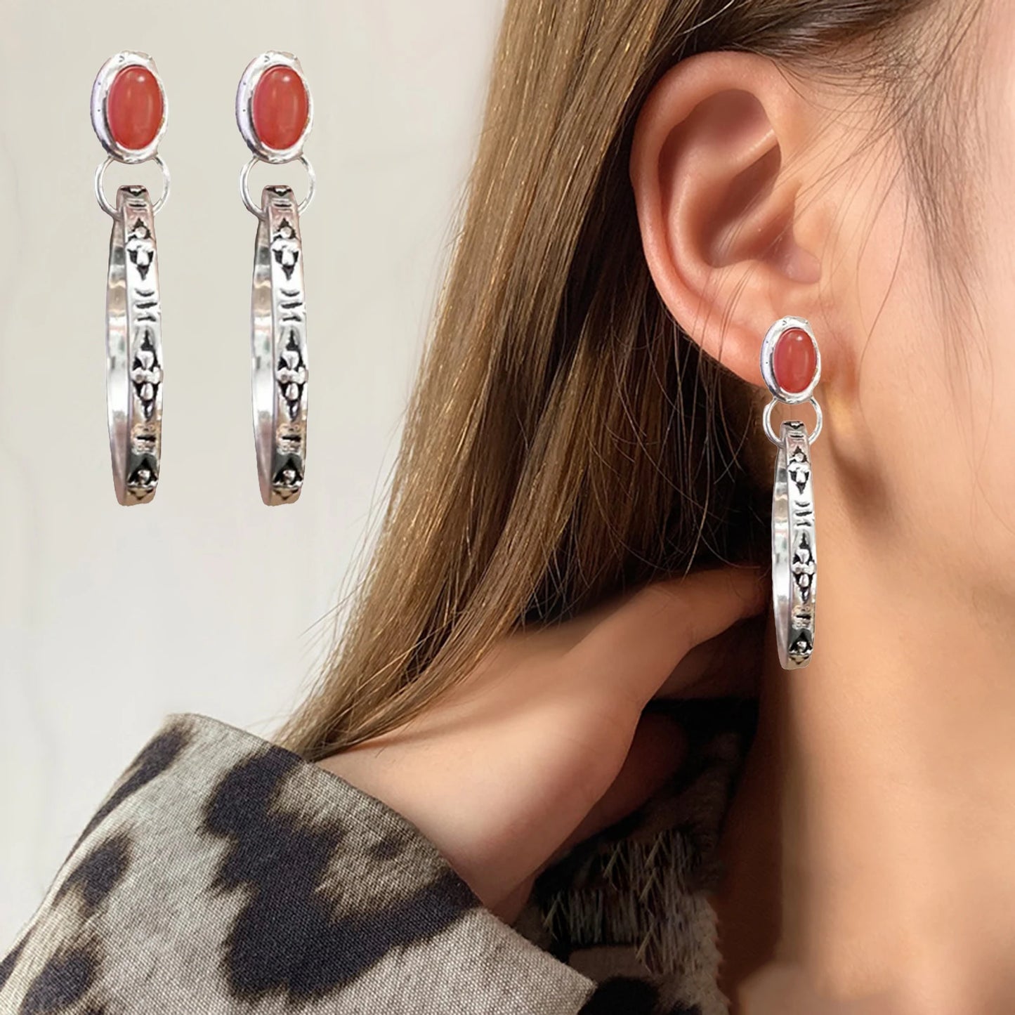 New 925 Sterling Silver Luxury Crystal Zircon Earrings Charms for Woman Cute Engagement Wedding Jewelry Gift