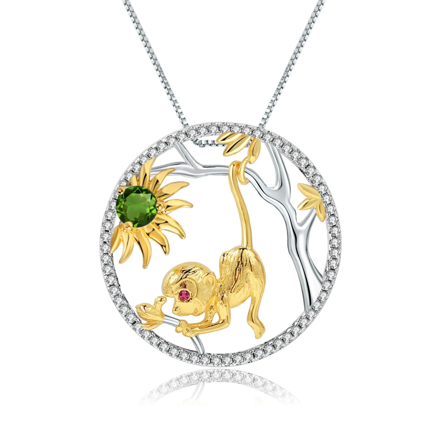 GEM'S BALLET 925 Sterling Silver Natural Swiss Blue Topaz Handmade Dragon Pendant Necklace For Women Chinese Zodiac Jewelry