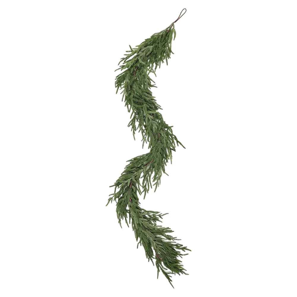 6/9 Ft Christmas Garland Real Touch Artificial Greenery Garland Winter Pine Garland for Table Mantle Wall Indoor Outdoor